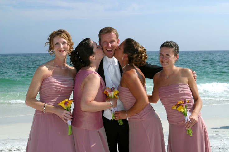 Groom having a good time on Pensacola Beach