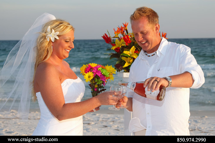 Brian and Brenda had a toast for each other right on the beach