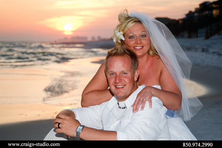 Brenda and Brian had a beautiful sunset for their wedding portrait