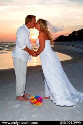 Sunset wedding picture