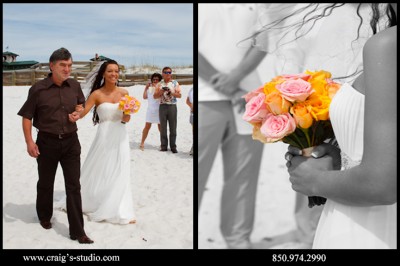 Dad walking the bride-selective color