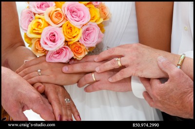 Bride and groom's wedding rings