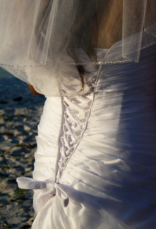 Wedding dress at Navarre Beach